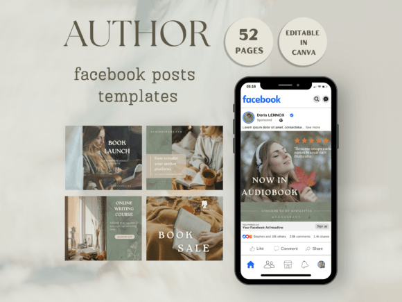 Download Author Facebook Post Template - Premium Resources