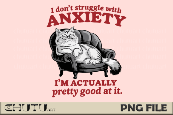 Download Anxiety Cat PNG - Funny Lazy Quote - Premium Resources