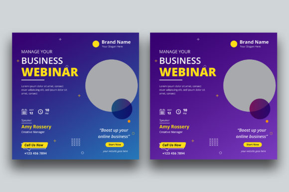 Download Social Media Post for Business Webinar - Media post Collection