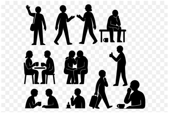 Download Social Interaction Silhouette Vector - Premium Resources