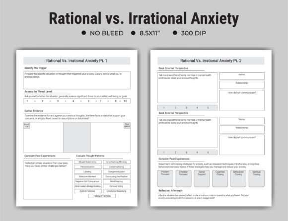 Download Rational Vs. Irrational Anxiety Journal - Premium Bundle
